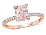 1.15 Carat (ctw) Morganite Ring in 10K Rose Pink Gold with Diamonds